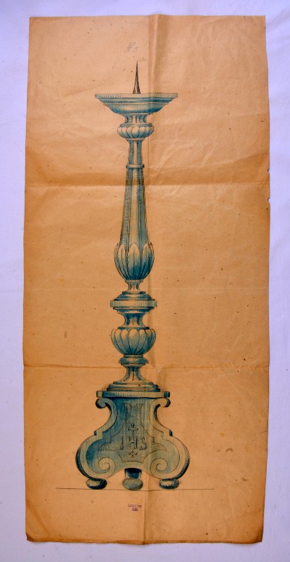 Ambito trentino sec. XIX-XX, Disegno per candeliere d'altare