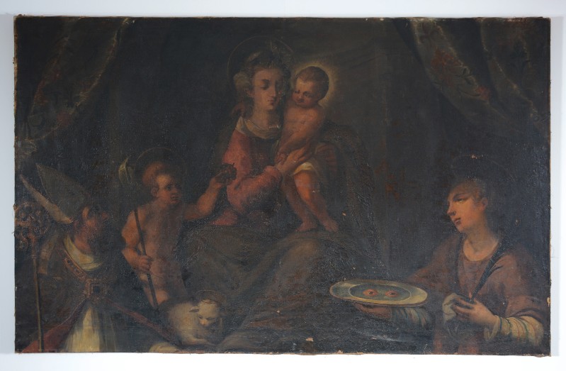 Cerchia di Polacco M. T. prima metà sec. XVII, Madonna con Bambino e santi