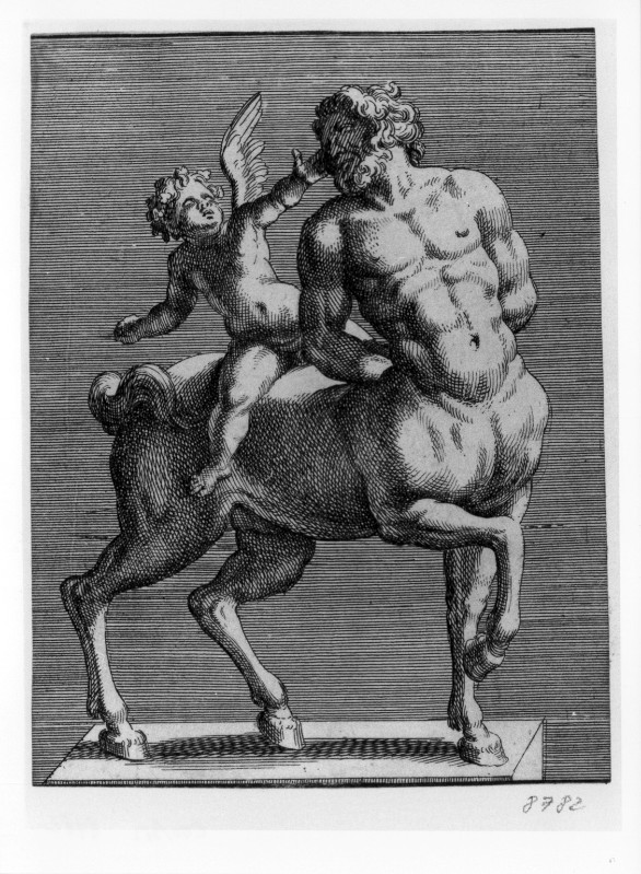 Ambito italiano seconda metà sec. XVII, Cupido e il centauro