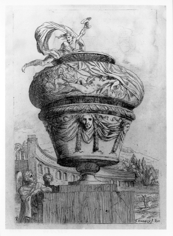 Damery J. (1657), Vaso con satiri e ninfa dormiente