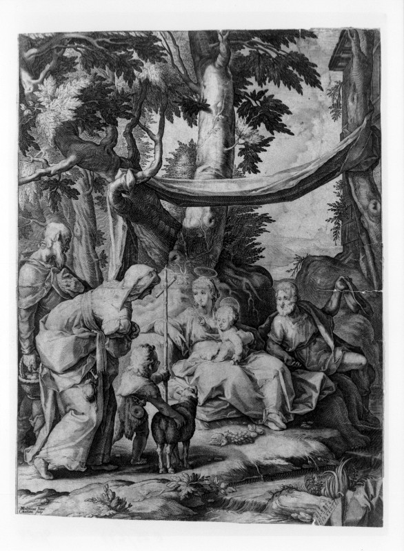 Matham J. prima metà sec. XVII, Sacra famiglia con S. Giovannino e S. Elisabetta
