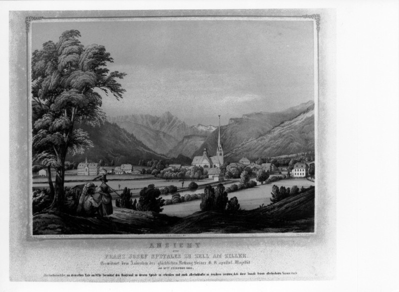 Rieser M. (1853 circa), Veduta di Zell am Ziller