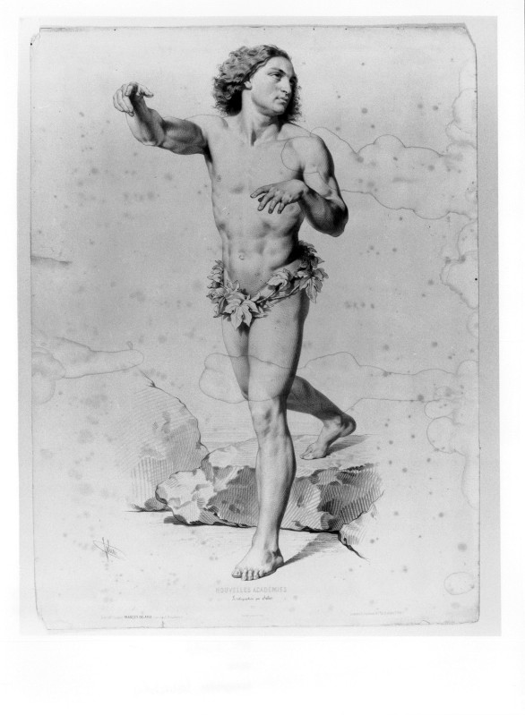 Julien B. R. sec. XIX, Nudo virile con corona di foglie attorno alla vita