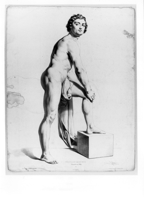 Julien B. R. sec. XIX, Nudo virile con gamba poggiata sul piedistallo
