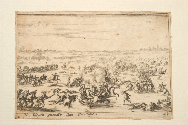 Cochin N. (1625-1686), Scena di battaglia con scontri di cavallerie