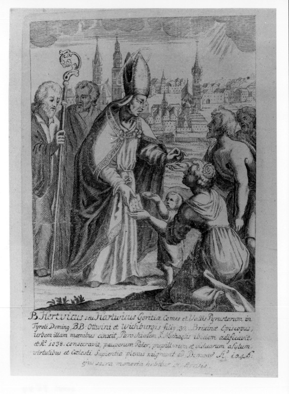Ambito austriaco (1725-1740), B. Hartwicus vescovo distribuisce le elemosine