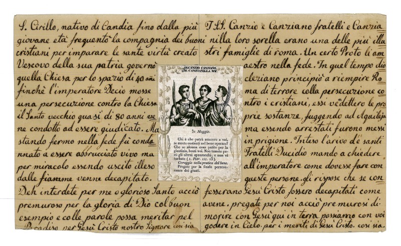 Stamperia Carrara M. (1840 circa), Ss. Canzio, Canziano e Canzianilla