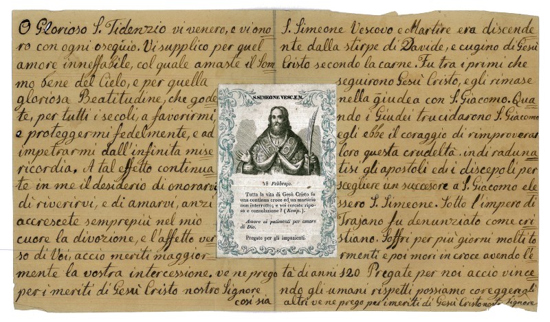 Stamperia Carrara M. (1840 circa), S. Simeone vescovo e martire