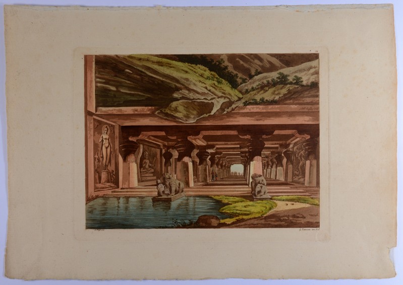 Zancon G.-Rossi L. A. (1816 circa), Veduta di un tempio sotterraneo indiano