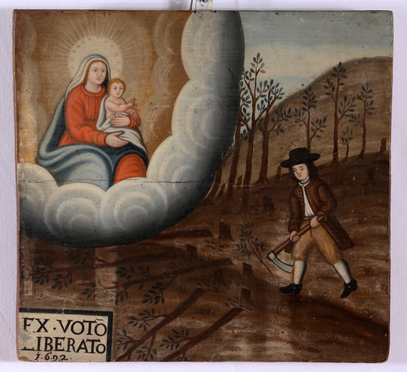 Ambito trentino (1692), Madonna con Gesù Bambino salva un devoto da un incidente