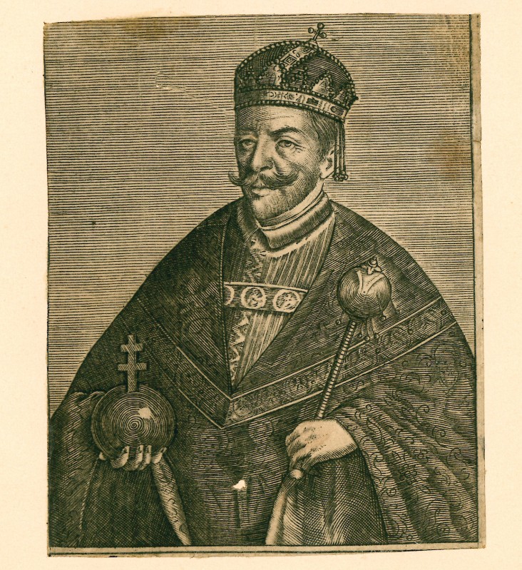 Ambito tedesco (?) sec. XVII, Patriarca (?) coronato con scettro e globo