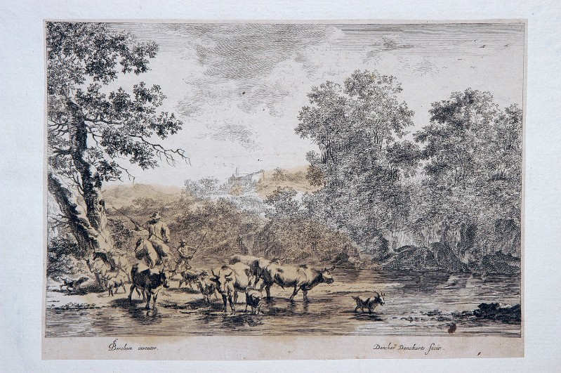 Danckerts D. terzo quarto sec. XVII, Paesaggio con armenti al guado di un fiume