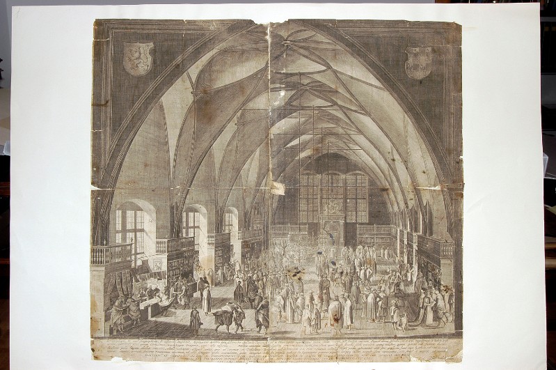 Sadeler Ae. (1607), Veduta del salone del castello di Praga