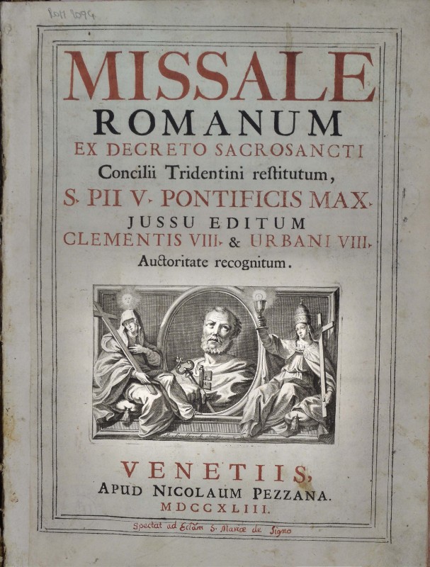 Tipografia Pezzana (1743), Messale romano