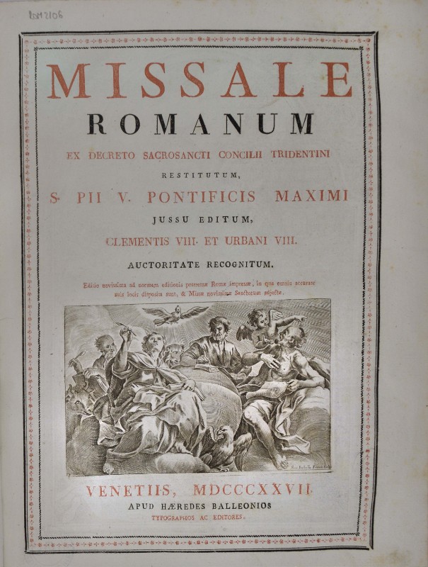 Tipografia Balleoniana (1827), Messale romano