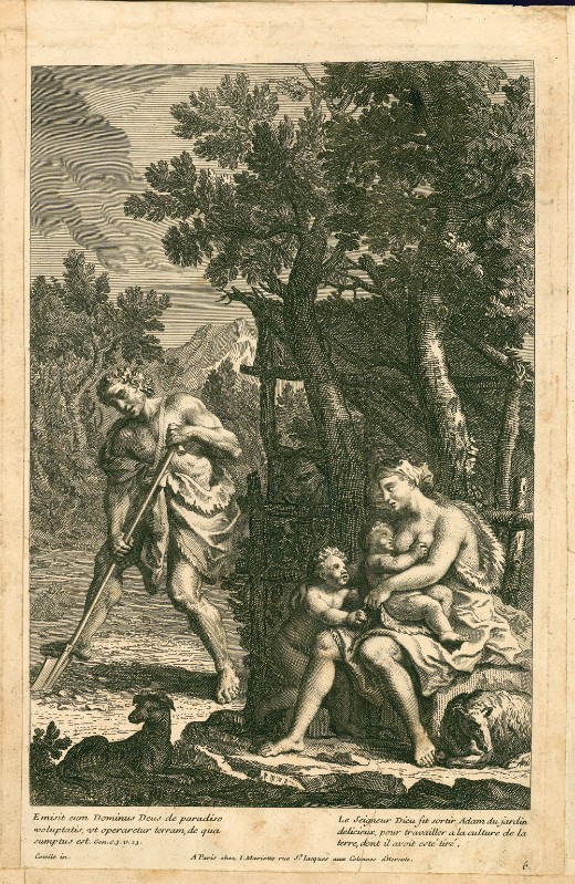 Cotelle J. fine sec. XVII, Adamo ed Eva al lavoro