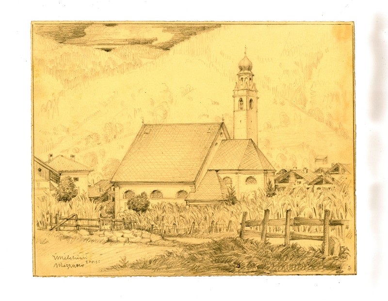 Melchiori V. (1945), Veduta della chiesa di S. Giorgio a Mezzano