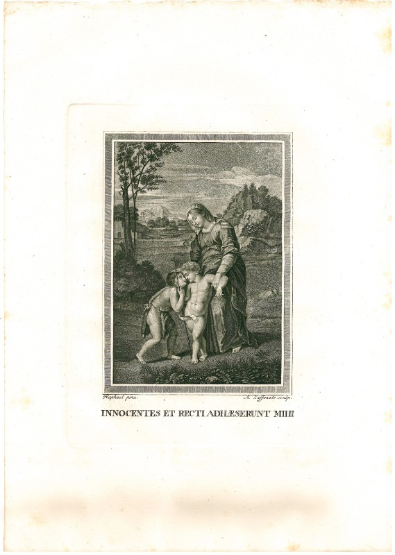 Zaffonato A. sec. XIX, Madonna con Gesù Bambino e S. Giovannino 3/7