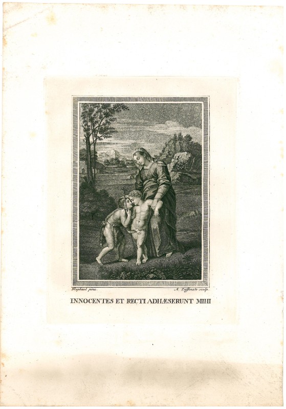 Zaffonato A. sec. XIX, Madonna con Gesù Bambino e S. Giovannino 6/7