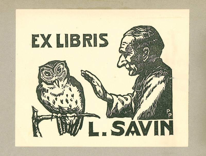 Perrin P. secondo quarto sec. XX, Ex libris di L. Savin