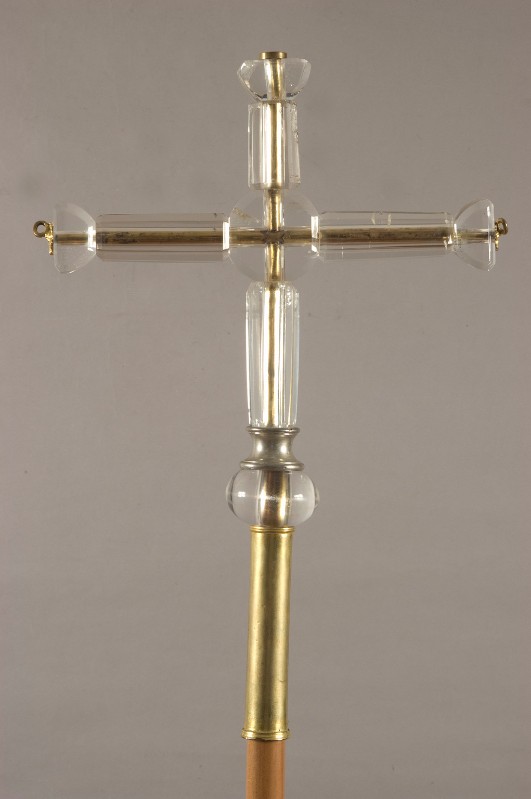 Attribuito a bottega catalana fine sec. XIII, Croce processionale in cristallo