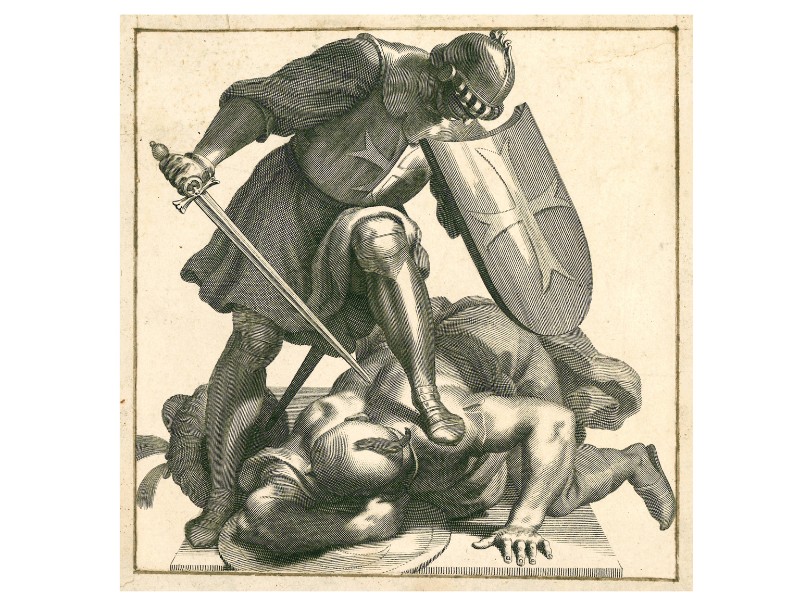 Van Audenaerde R. (1732), Soldato crociato sconfigge un infedele
