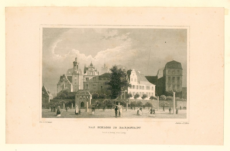 Höfer E. (1849), Veduta del castello di Darmstadt