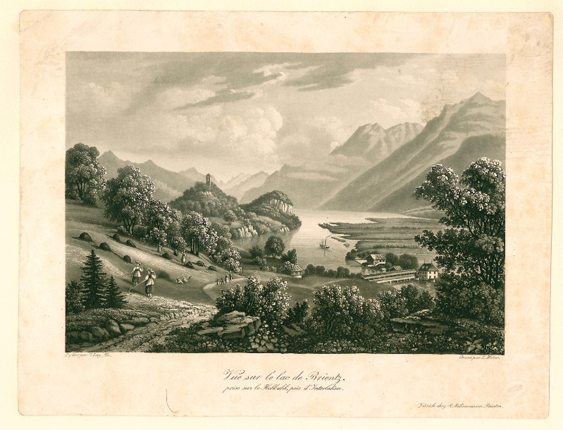 Weber L. metà sec. XIX, Veduta del lago di Brienz