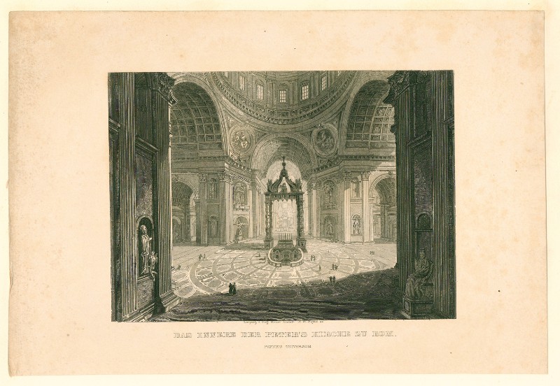 Payne A. H. sec. XIX, Veduta dell'interno della basilica di S. Pietro a Roma
