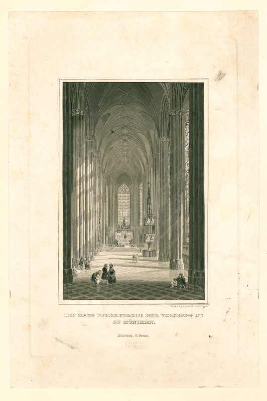 Poppel J. metà sec. XIX, Veduta dell'interno di Mariahilfkirche a Monaco