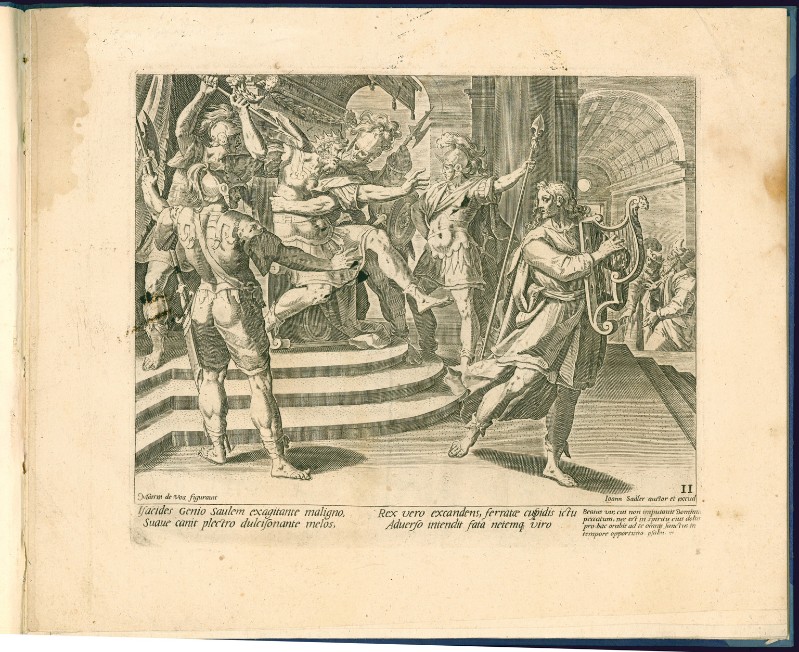 Sadeler A.-Sadeler J. (1585-1592), David suona la cetra davanti a Saul