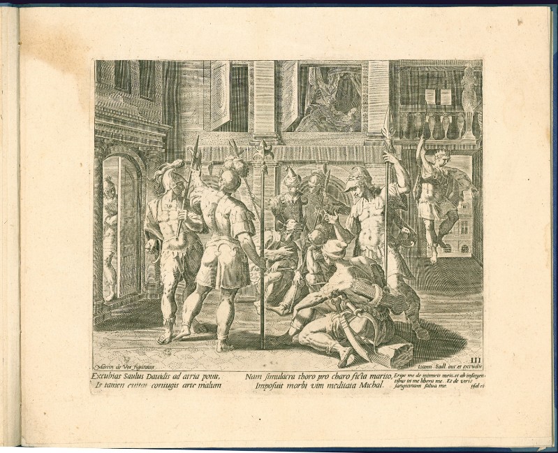 Sadeler A.-Sadeler J. (1585-1592), Michol aiuta David a fuggire