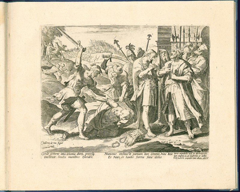 Sadeler A.-Sadeler J. (1585-1592), Morte di Saul e uccisione di Amalek