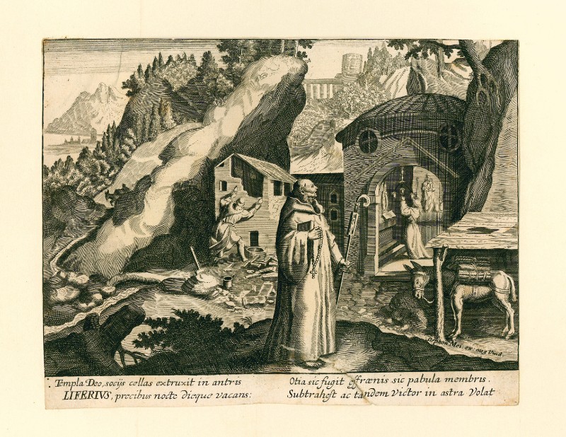 Ambito tedesco sec. XVII-XVIII, S. Alferio in preghiera