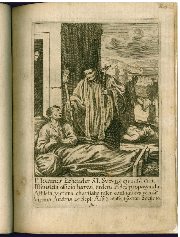 Hafner J. C. inizio sec. XVIII, Padre Giovanni Zehender assiste un moribondo