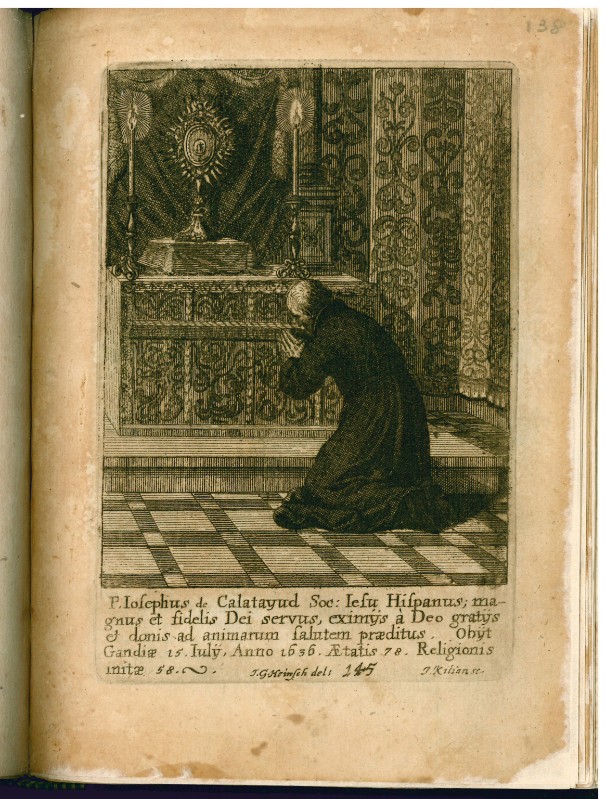 Kilian J. inizio sec. XVIII, Padre Giuseppe de Calatayud in adorazione