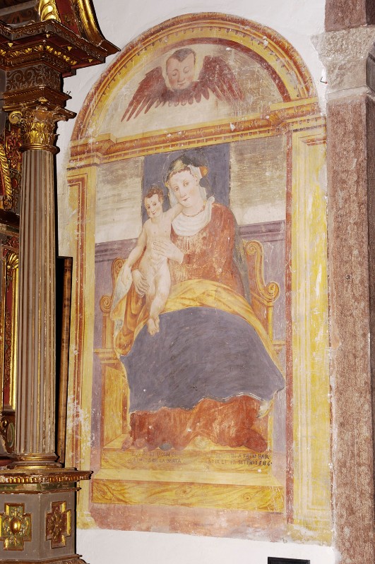 Attribuito a Sandelli M. (1586), Ancona della Madonna con Gesù Bambino in trono