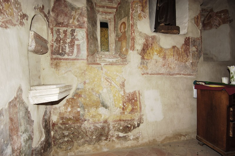 Ambito veronese sec. XIV, Affreschi della parete est della sacrestia
