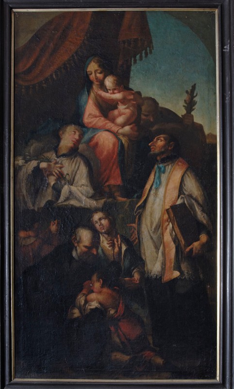 Ambito veneto prima metà sec. XVIII, Madonna con Gesù Bambino e santi