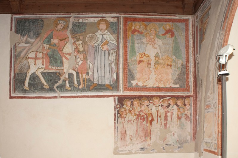 Ambito tirolese terzo quarto sec. XV, Dipinti murali della parete sinistra