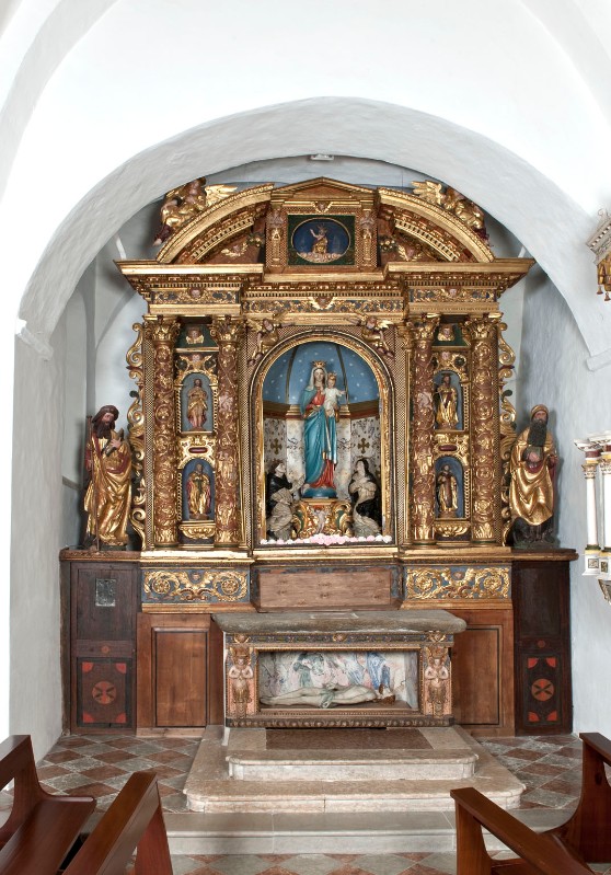 Bottega di Lenner S. prima metà sec. XVII, Altare laterale del Rosario