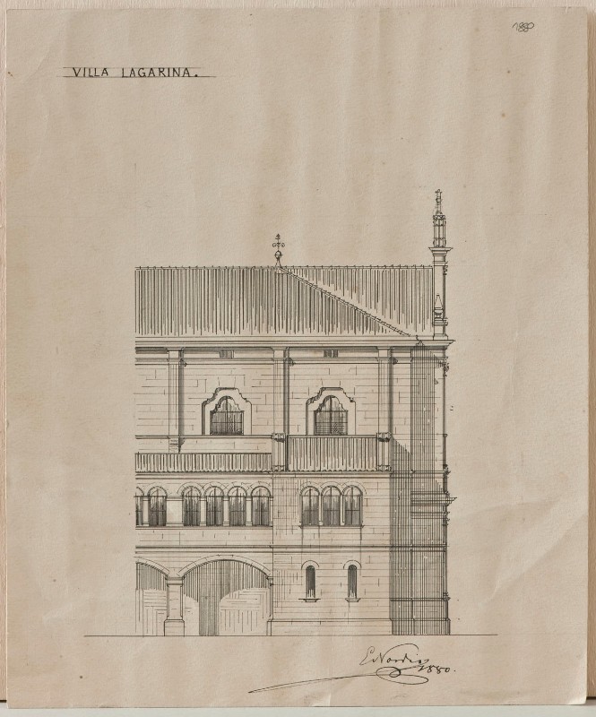 Nordio E. (1880), Progetto della loggia della chiesa di S. Maria Assunta