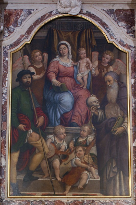 Amalteo P. (1553), Madonna in trono con Gesù Bambino e Santi