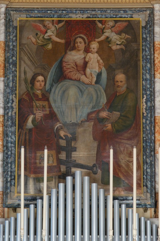 Amalteo P. sec. XVI, Madonna con Gesù Bambino fra i Santi Pietro e Lorenzo
