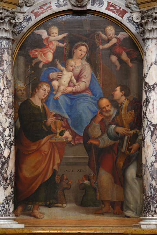 Amalteo P. (1542), Madonna con Gesù Bambino e Santi