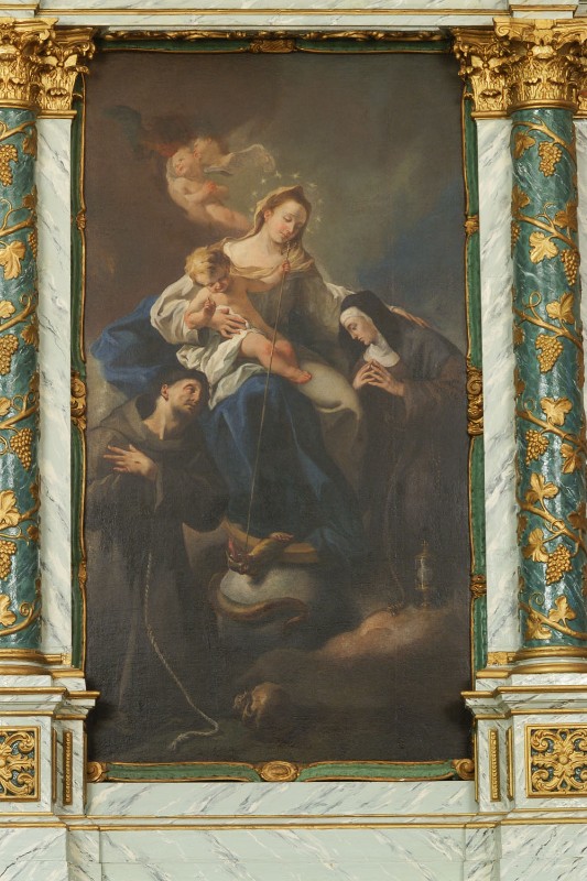 Scuola veneta sec. XVIII, Madonna con Gesù Bambino e i Santi Chiara e Francesco
