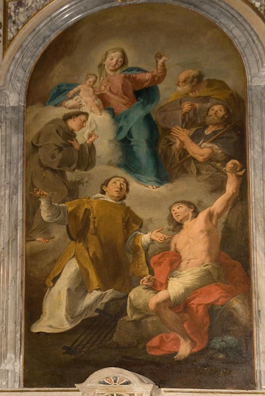 Pittoni G.B. (1764), Madonna con Bambino in gloria e Santi