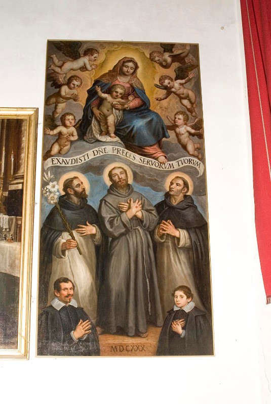 Robusti D. (1630), Madonna con S. Francesco, S. Domenico, S. Diego e committenti