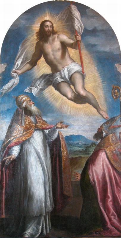 Palma il Giovane (1620-28), Gesù Cristo Redentore tra i Santi Stefano e Bellino