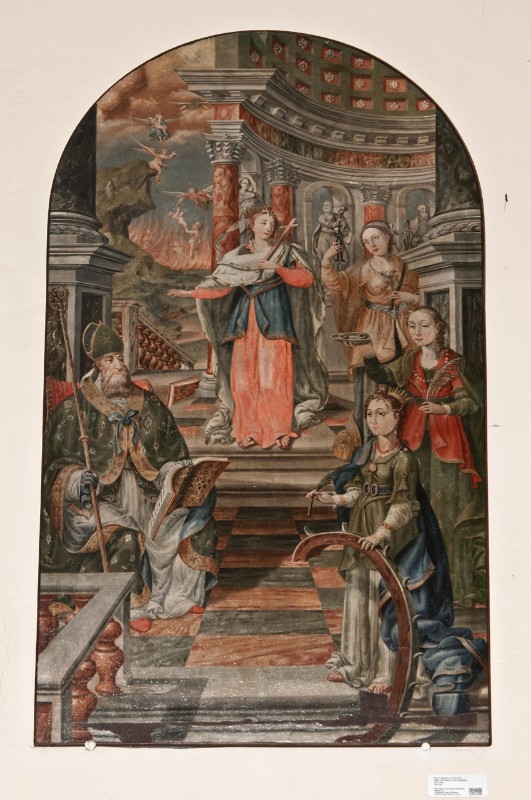 Ambito veneto (?) sec. XVII, S. Elena con S. Vigilio e sante martiri